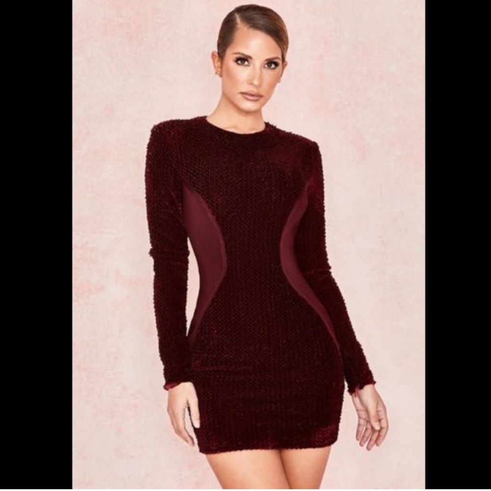 Elegant Burgundy Bodycon Kae Dress